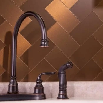 Aspect Metal™ Brushed Bronze Peel-And-Stick Backsplash, 3 X 6, Package Of 8 5 Aspect Metal™ Brushed Bronze Peel-And-Stick Backsplash, 3 X 6, Package Of 8 - Image 3