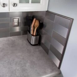 Aspect Metal™ Peel-And-Stick Stainless Long Grain Backsplash, 3 X 6 Pack Of 8 13 Aspect Metal™ Peel-And-Stick Stainless Long Grain Backsplash, 3 X 6 Pack Of 8 -Whirlpool Shop 104289 w BottomView Lg