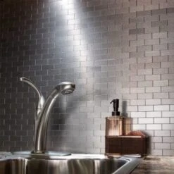 Aspect Metal™ Matted Peel-And-Stick Mini Backsplash, 4 X 12-1/2 Package Of 3 13 Aspect Metal™ Matted Peel-And-Stick Mini Backsplash, 4 X 12-1/2 Package Of 3 -Whirlpool Shop 104291 w BottomView Lg