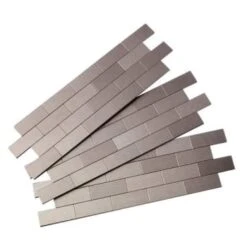 Aspect Metal™ Matted Peel-And-Stick Mini Backsplash, 4 X 12-1/2 Package Of 3