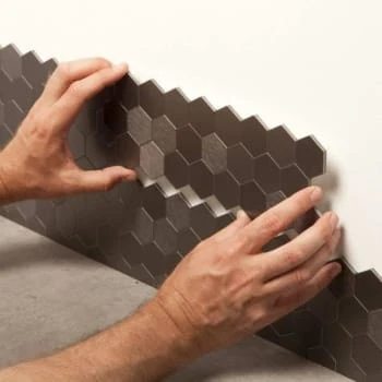 Aspect Metal™ 4 X 11.5 In. Peel-And-Stick Honeycomb Backsplash (Stainless) (3-Pack) 6 Aspect Metal™ 4 X 11.5 In. Peel-And-Stick Honeycomb Backsplash (Stainless) (3-Pack) - Image 4