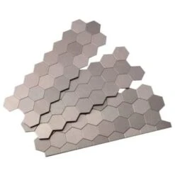 Aspect Metal™ 4 X 11.5 In. Peel-And-Stick Honeycomb Backsplash (Stainless) (3-Pack)