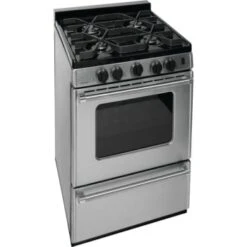 Premier® 24" Cordless Gas Range W/ Oven Window, Battery Igniton, 2.9 Cu Ft In Stainless Steel 8 Premier® 24" Cordless Gas Range W/ Oven Window, Battery Igniton, 2.9 Cu Ft In Stainless Steel -Whirlpool Shop 109630 LEFT V Lg