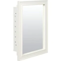 American Pride® 16w X 22"h White Wood Frame Recessed Mount Medicine Cabinet