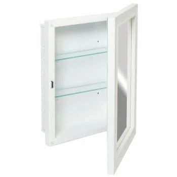 American Pride® 16w X 22"h White Wood Frame Recessed Mount Medicine Cabinet 4 American Pride® 16w X 22"h White Wood Frame Recessed Mount Medicine Cabinet - Image 2