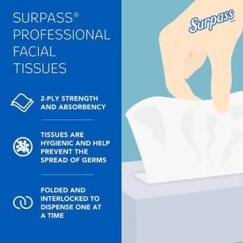 Kimberly Clark Kimberly-Clark Surpass Facial Tissue Flat Box, Unscented, 100 Tissues/box, Case Of 30 Boxes 11 Kimberly Clark Kimberly-Clark Surpass Facial Tissue Flat Box, Unscented, 100 Tissues/box, Case Of 30 Boxes - Image 9