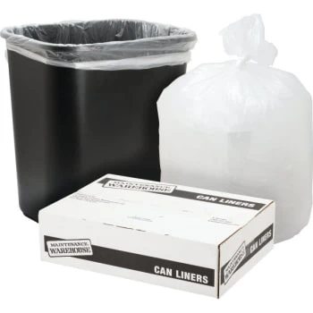 Maintenance Warehouse® 56 Gal 14 Mic High-Density Trash Bag (200-Pack) (Clear) 3 Maintenance Warehouse® 56 Gal 14 Mic High-Density Trash Bag (200-Pack) (Clear)