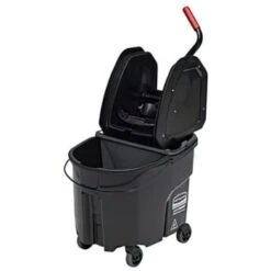 Rubbermaid 35 Quart Plastic Down-Press Mop Bucket (Black)