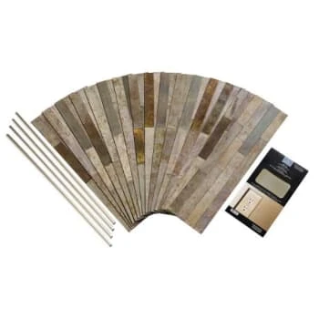 Aspect Metal Distressed Ivory Patina Backsplash Kit 3 Aspect Metal Distressed Ivory Patina Backsplash Kit