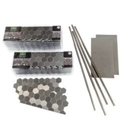 Aspect Metal Honeycomb Stainless Backsplash Kit