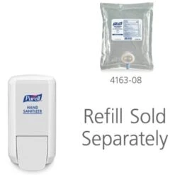 Purell® Cs2 Push-Style Hand Sanitizer Dispenser, White, For 1000 Ml Purell® Cs2 Hand Sanitizer Refills 10 Purell® Cs2 Push-Style Hand Sanitizer Dispenser, White, For 1000 Ml Purell® Cs2 Hand Sanitizer Refills -Whirlpool Shop 127630 v DetailedProductView2 Lg