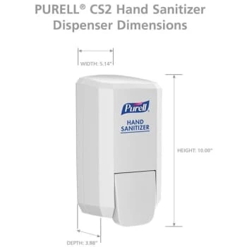 Purell® Cs2 Push-Style Hand Sanitizer Dispenser, White, For 1000 Ml Purell® Cs2 Hand Sanitizer Refills 7 Purell® Cs2 Push-Style Hand Sanitizer Dispenser, White, For 1000 Ml Purell® Cs2 Hand Sanitizer Refills - Image 5
