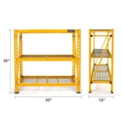 Dewalt 4-Foot Tall, 3 Shelf Steel Wire Deck Industrial Storage Rack -Whirlpool Shop 128832 w DetailedProductView8 Lg