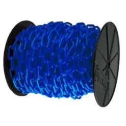 Mr. Chain 2 Inch X 125 Feet Blue Plastic Barrier Chain On A Reel