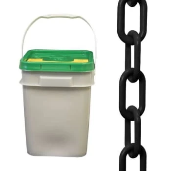 Mr. Chain 2 Inch X 160 Feet Black Plastic Barrier Chain In A Pail 4 Mr. Chain 2 Inch X 160 Feet Black Plastic Barrier Chain In A Pail - Image 2