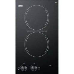 Summit Appliance 20" Two-Burner Electric, Smooth Cooktop W/ Black Glass Surface