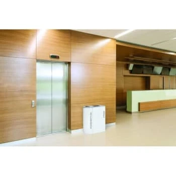 Kaleidoscope Black Tie 8 Gallon Round Recycling Receptacle Rc-Kdhr-P Bt-Wht 4 Kaleidoscope Black Tie 8 Gallon Round Recycling Receptacle Rc-Kdhr-P Bt-Wht - Image 2