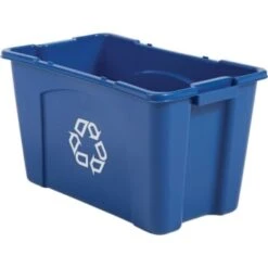 Rubbermaid 14 Gal Blue Multiple Material Recycling Box (6-Pack)