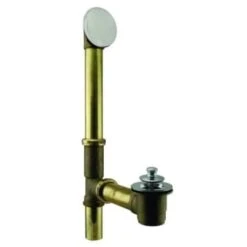 Westbrass Twist, Close Bath Waste, Hidden Overflow 14 In. 17 Gauge, Satin Nickel