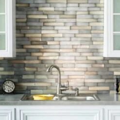 Aspect Metal Distressed Peel & Stick Backsplash In Gilded Silver, Package Of 3 10 Aspect Metal Distressed Peel & Stick Backsplash In Gilded Silver, Package Of 3 -Whirlpool Shop 149853 3 w LifestyleImage BUS Lg