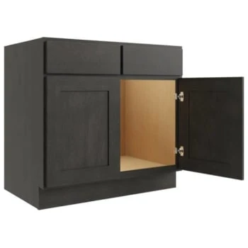 Cnc Cabinetry 36" W Sink Base Cabinet, Luxor Smoky Grey 3 Cnc Cabinetry 36" W Sink Base Cabinet, Luxor Smoky Grey