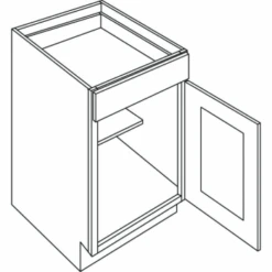 Cnc Cabinetry 18" W 1 Door Base Cabinet (L), Country Oak