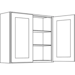 Cnc Cabinetry 33" W X 30" H 2 Door Wall Cabinet, Country Oak