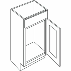 Cnc Cabinetry 18" W 1 Door Vanity Sink Base Cabinet, Country Oak