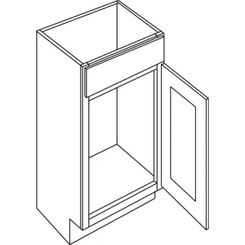 Cnc Cabinetry 18" W 1 Door Vanity Sink Base Cabinet, Country Oak 3 Cnc Cabinetry 18" W 1 Door Vanity Sink Base Cabinet, Country Oak