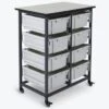 Luxor Mobile Bin Storage Unit - Double Row - Large Bins