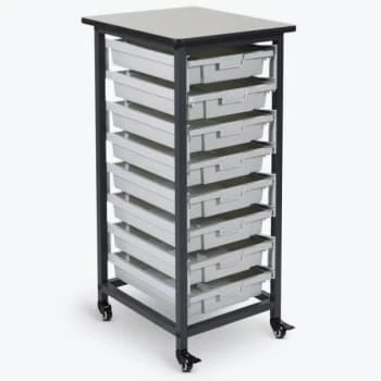 Luxor Mobile Bin Storage Unit - Single Row - Small Bins 3 Luxor Mobile Bin Storage Unit - Single Row - Small Bins