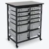 Luxor Mobile Bin Storage Unit - Double Row With Large And Small Clear Bins 2 Luxor Mobile Bin Storage Unit - Double Row With Large And Small Clear Bins -Whirlpool Shop 158183 w MainProductImage Lg