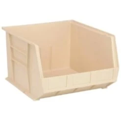 Quantum Storage Systems® Ivory 18 X 16-1/2 X 11 In Ultra Stack And Hang Bin Package Of 3