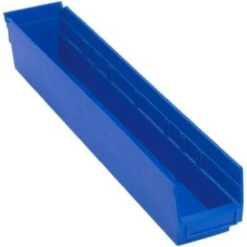 Quantum Storage Systems® Economy 4 In Blue Shelf Bin 23-5/8 X 4-1/8 X 4 In Package Of 16