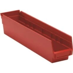 Quantum Storage Systems® Economy 4 In Red Shelf Bin 17-7/8 X 4-1/8 X 4 In Package Of 20