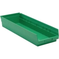 Quantum Storage Systems® Economy 4 In Green Shelf Bin 23-5/8 X 8-3/8 X 4 In Package Of 6