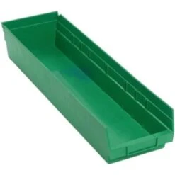 Quantum Storage Systems® Economy 4 In Green Shelf Bin 23-5/8 X 6-5/8 X 4 In Package Of 8