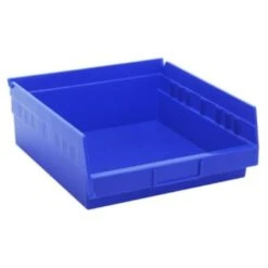 Quantum Storage Systems® Economy 4 In Blue Shelf Bin 11-5/8 X 11-1/8 X 4 In Package Of 8