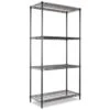 Alera Industrial Heavy-Duty Wire Shelving Starter Kit, 4-Shelf, Black