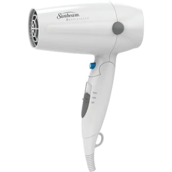 Sunbeam Mid-Size Folding Hair Dryer Two Heat And Speed Setting Cool Shot White 3 Sunbeam Mid-Size Folding Hair Dryer Two Heat And Speed Setting Cool Shot White