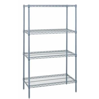 Quantum Storage Systems® 4-Shelf Starter Kit Gray Epoxy Wire Shelving 18x30x63 Inch 3 Quantum Storage Systems® 4-Shelf Starter Kit Gray Epoxy Wire Shelving 18x30x63 Inch