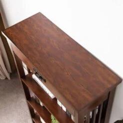 Leick Home One Drawer Mantel Height 3 Shelf Bookcase,slatted Sides,mission Oak -Whirlpool Shop 183568 w DetailedProductView20 Lg