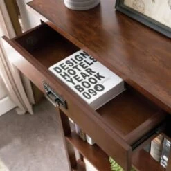 Leick Home One Drawer Mantel Height 3 Shelf Bookcase,slatted Sides,mission Oak -Whirlpool Shop 183568 w DetailedProductView5 Lg