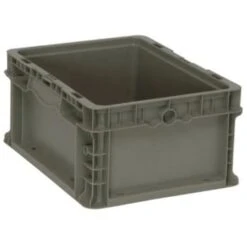 Quantum Storage Systems® Gray Stackers Heavy-Duty Straight Wall Stacking Container 12x15x7-1/2