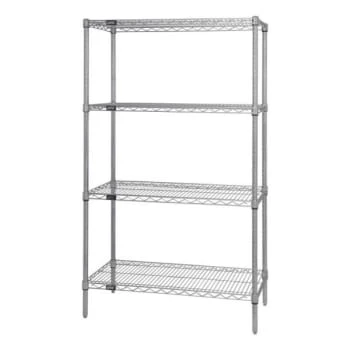Quantum Storage Systems® Wire 4-Shelf Starter Unit Chrome 21x36x63 Inch 3 Quantum Storage Systems® Wire 4-Shelf Starter Unit Chrome 21x36x63 Inch