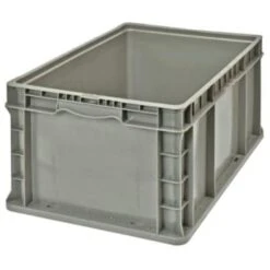Quantum Storage Systems® Gray Stackers Heavy-Duty Straight Wall Stacking Container 24x15x9-1/2
