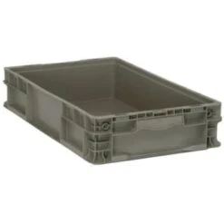 Quantum Storage Systems® Gray Stackers Heavy-Duty Straight Wall Stacking Container 24x15x5 In