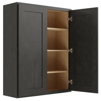 Cnc Cabinetry Luxor Smoky Grey Wall Cabinet 33w X 42h 3 Cnc Cabinetry Luxor Smoky Grey Wall Cabinet 33w X 42h