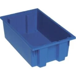 Quantum Storage Systems® Blue Stack And Nest Totes 18x11x6 In Package Of 6