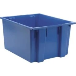 Quantum Storage Systems® Blue Stack Nest Totes 23-1/2x19-1/2x13 In Package Of 3